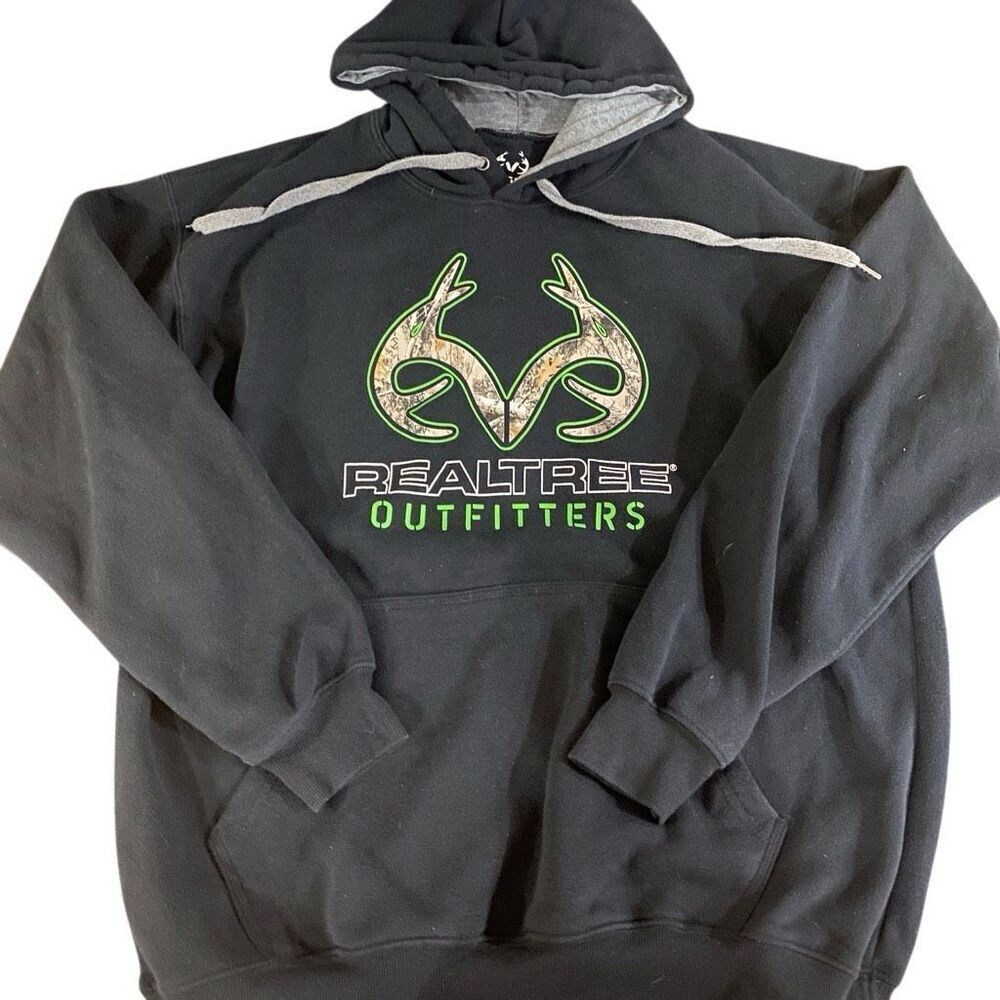 Realtree Outfitters Men’s Hoodie XL Hunting Camo Pullover Drawstring, Deer Print